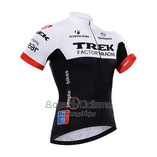 Trek Factory Racing Ropa Ciclismo Culotte Corto 2015 Mangas Cortas Blanco y Negro